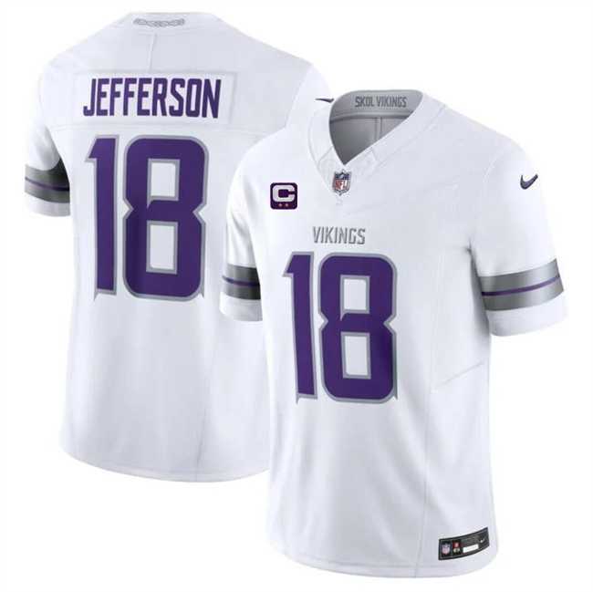 Men & Women & Youth Minnesota Vikings #18 Justin Jefferson White 2024 F.U.S.E. With 2-Star C Patch Winter Warrior Limited Stitched Jersey,We sell and wholesale Men & Women & Youth Minnesota Vikings #18 Justin Jefferson White 2024 F.U.S.E. With 2-Star C Patch Winter Warrior Limited Stitched Jersey on line form chian!